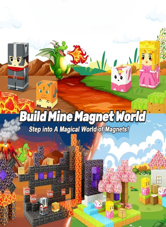 TechMax Solution Magnetic Block - Build Magnet World Magic Portal Set, Magnetic Tiles Building Blocks Toddler Toys STEM Sensory Outdoor Toys (Cherry Blossom, 168, Piece) - Image 2